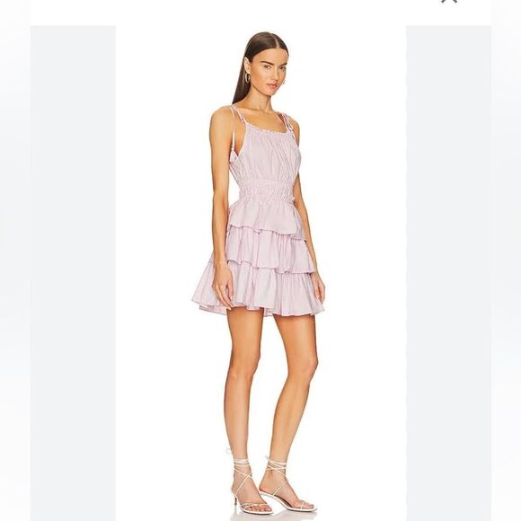 Steve Madden Dresses & Skirts - Steve Madden Mireya Mini Purple Tiered‎ Cotton Dress Size Estimated Size Small